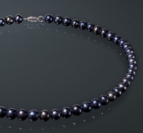 Ожерелье из черного жемчуга ч085м40с: чёрный пресноводный жемчуг, серебро 925°