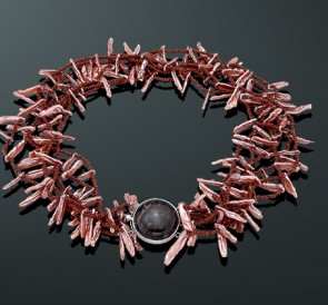 Ожерелье шя001-45: шоколадный жемчуг, ювелирный сплав